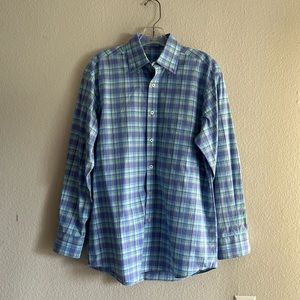 ALAN FLUSSER MENS PASTEL PLAID BUTTON DOWN SHIRT